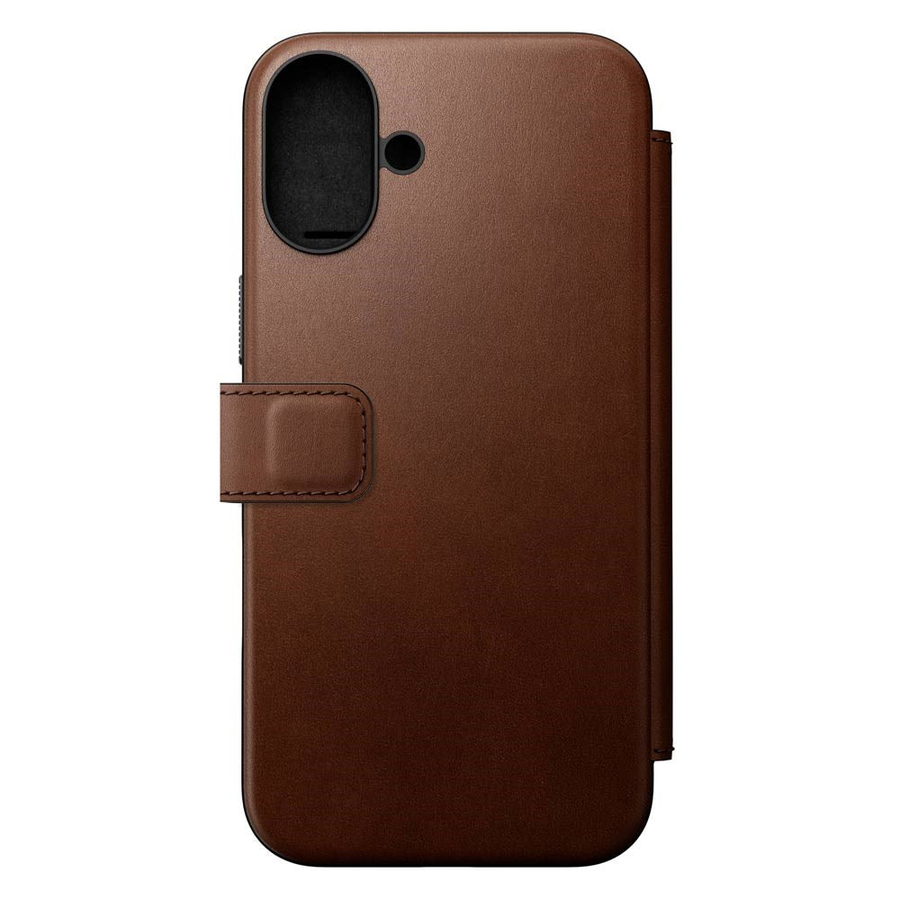 iPhone 16 Plus Nomad Modern Leather Folio Case - MagSafe Kompatibel - Brun