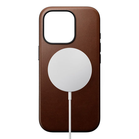 iPhone 16 Pro Nomad Modern Leather Case - MagSafe Kompatibel - Brun