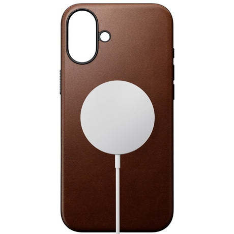 iPhone 16 Plus Nomad Modern Leather Case - MagSafe Kompatibel - Brun