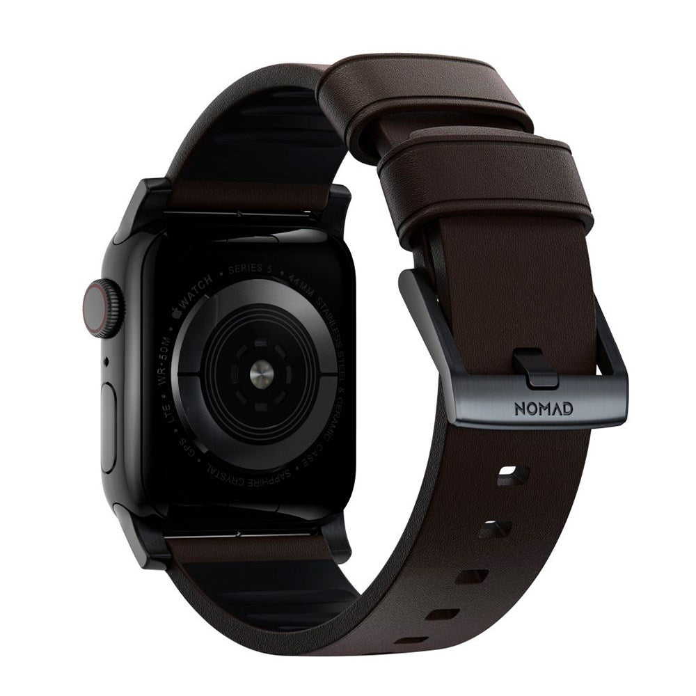 Apple Watch (42/44/SE/45/46/49mm) Nomad Active Band Pro Smartwatch Rem - Classic Brown / Black Hardware