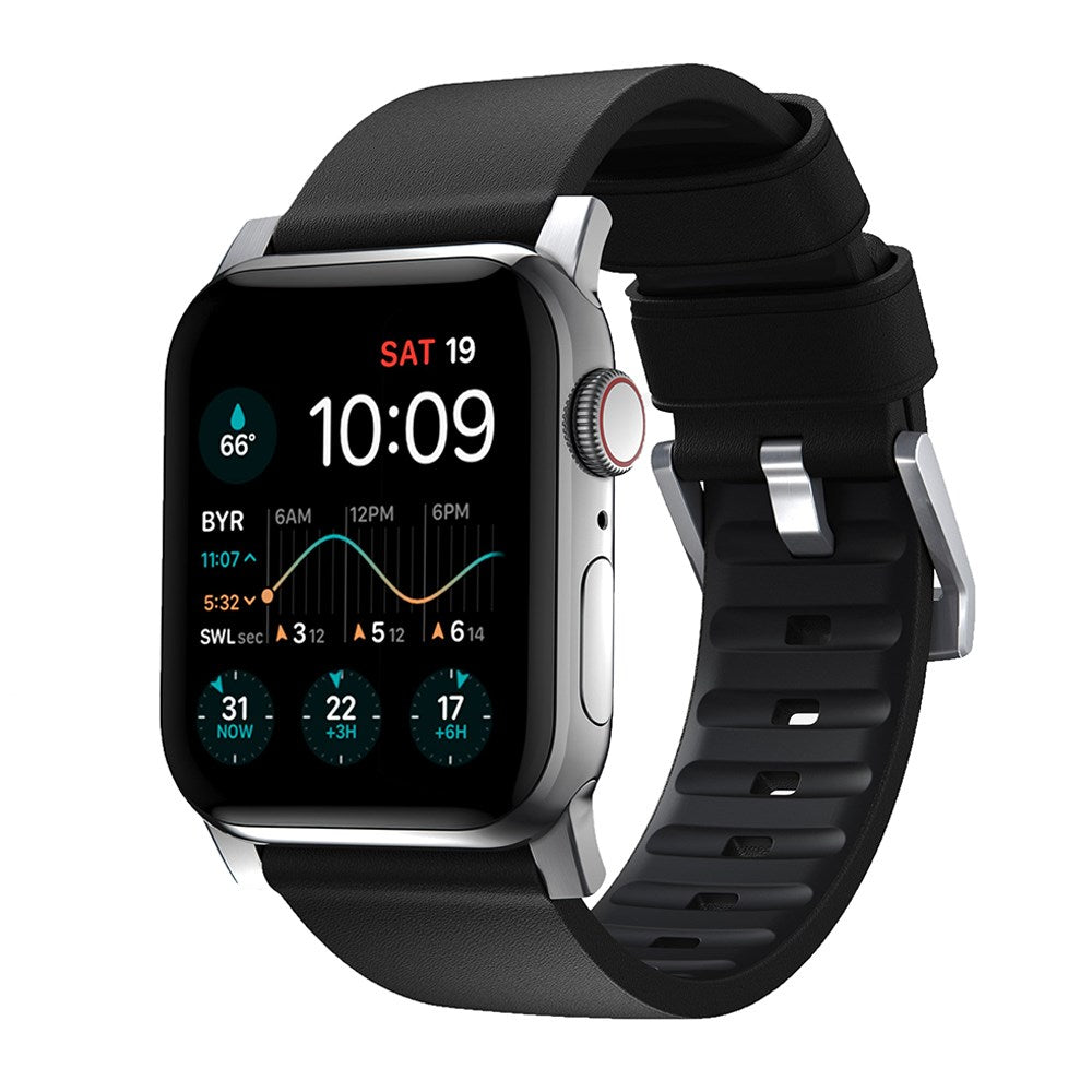 Apple Watch (42/44/SE/45/46/49mm) Nomad Active Band Pro Smartwatch Rem - Black / Silver Hardware