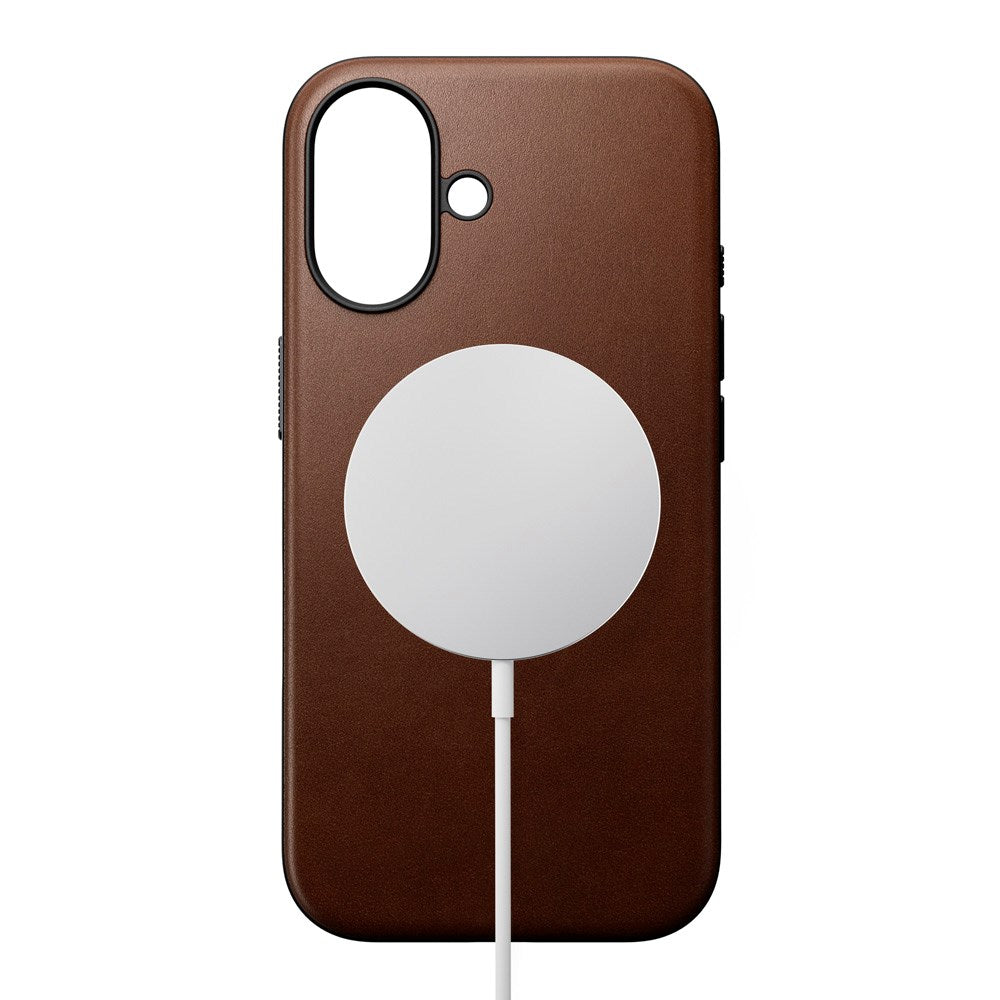 iPhone 16 Nomad Modern Leather Case - MagSafe Kompatibel - Brun