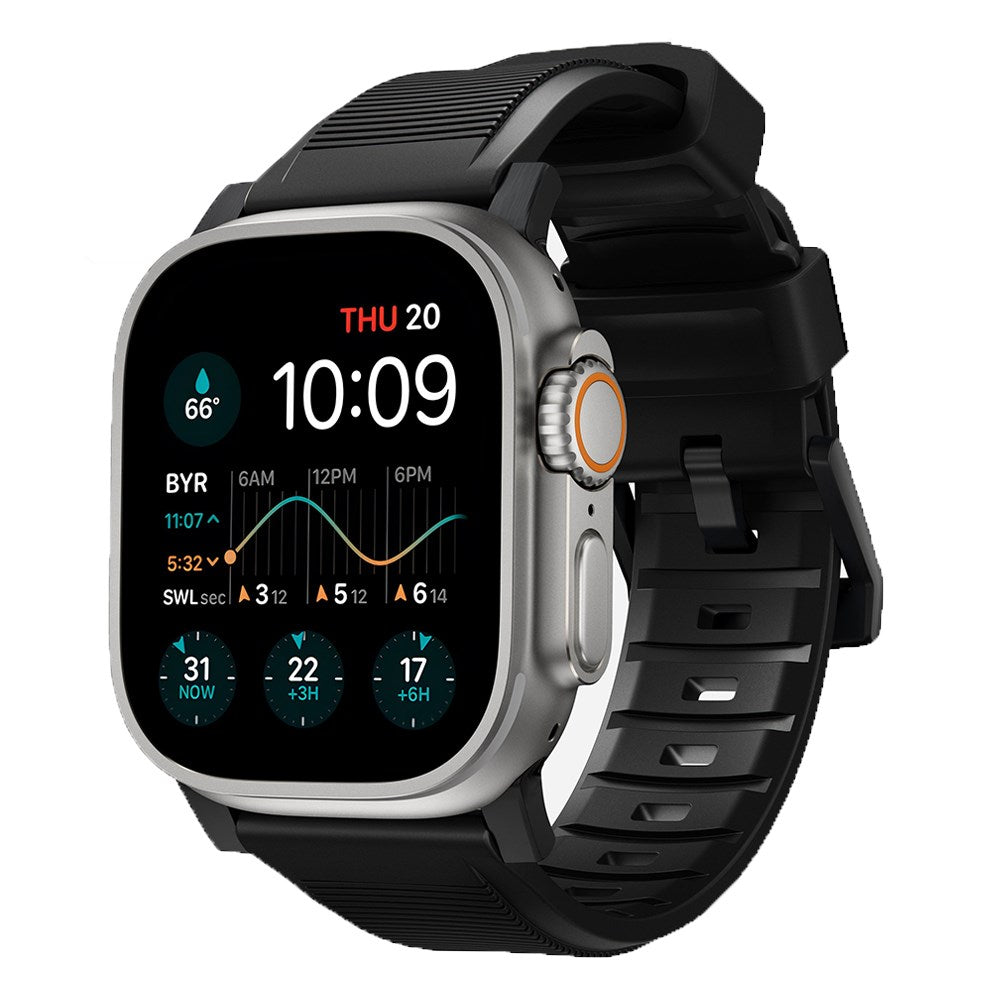 Apple Watch (42/44/SE/45/46/49mm) Nomad Rugged Band Smartwatch Rem - Black / Black Hardware