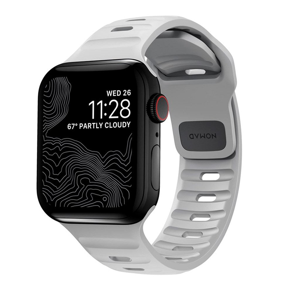 Apple Watch (42/44/SE/45/46/49mm) Nomad Sport Band Smartwatch Rem - Lunar Gray