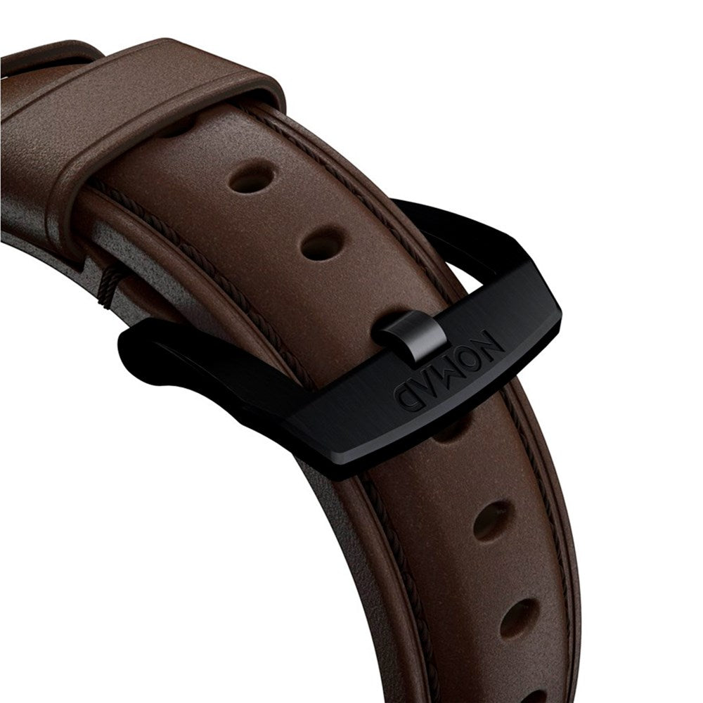 Apple Watch (42/44/SE/45/46/49mm) Nomad Traditional Horween Band Smartwatch Rem - Rustic Brown / Black Hardware