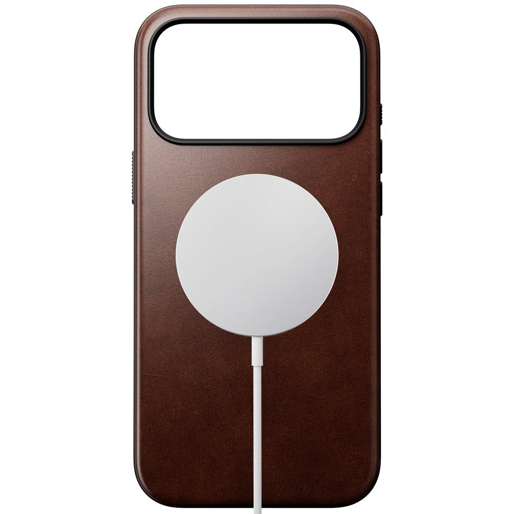 iPhone 17 Pro Max - Nomad Modern Horween Leather Cover - MagSafe Kompatibel - Rustic Brown