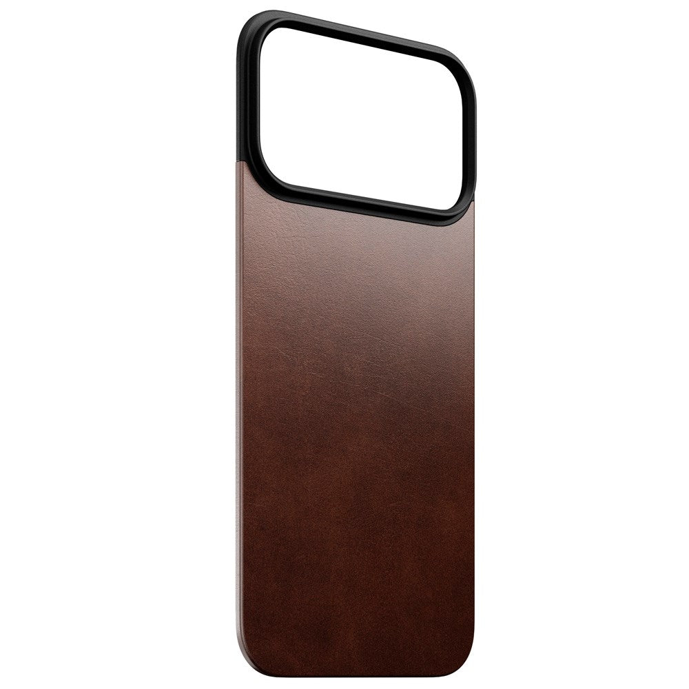 iPhone 17 Pro - Nomad Magnetic Horween Leather Back Cover - MagSafe Kompatibel - Rustic Brown