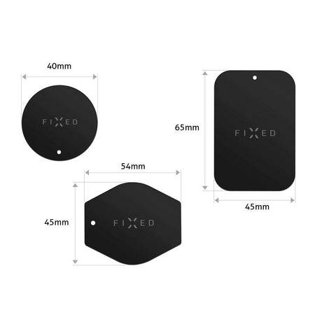 Fixed Icon Metalplader til Magnetisk Mobilholder - 3 stk. - Sort