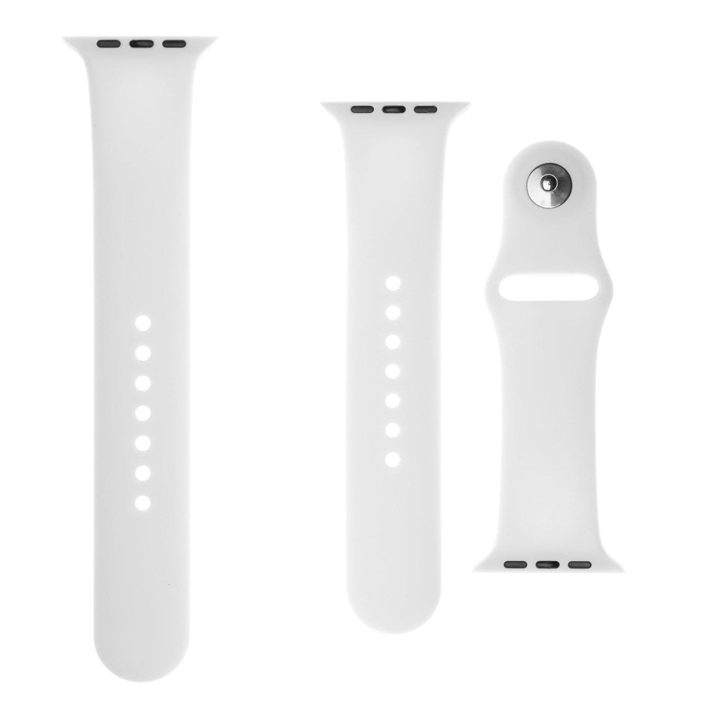 Apple Watch (42/44/SE/45/46/49mm) Fixed Silikone Rem Sæt - 2 Længder - Hvid