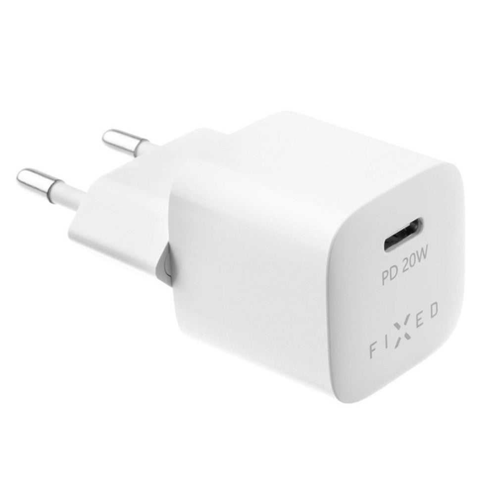 Fixed Mini Vægoplader PD 20W med 1 x USB-C - Hvid