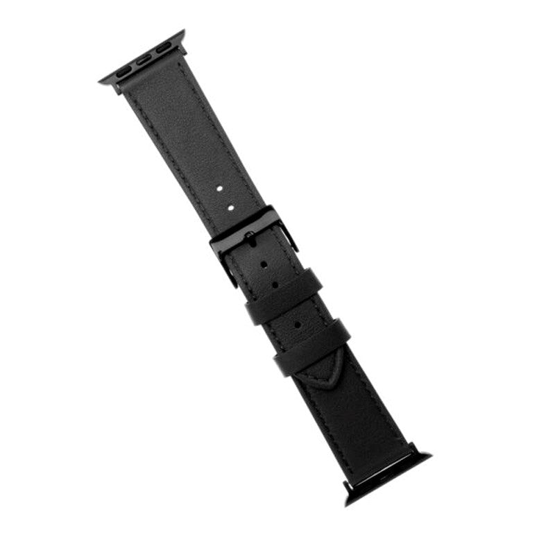 Fixed - Apple Watch (38 / 40 / SE / 41 / 42mm) - Ægte Læder Rem - Sort