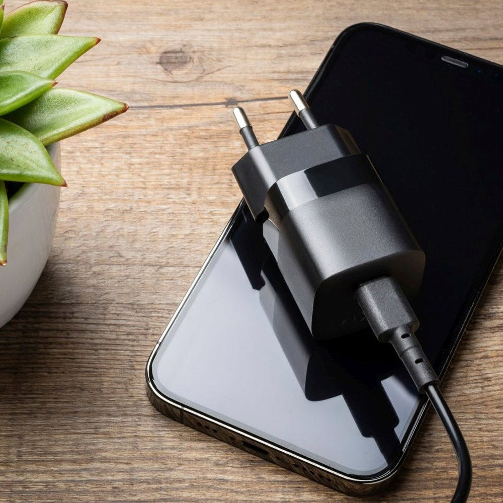 Fixed 25W USB-C PD Hurtig Vægoplader - Sort