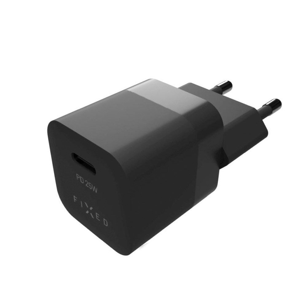 Fixed 25W USB-C PD Hurtig Vægoplader - Sort