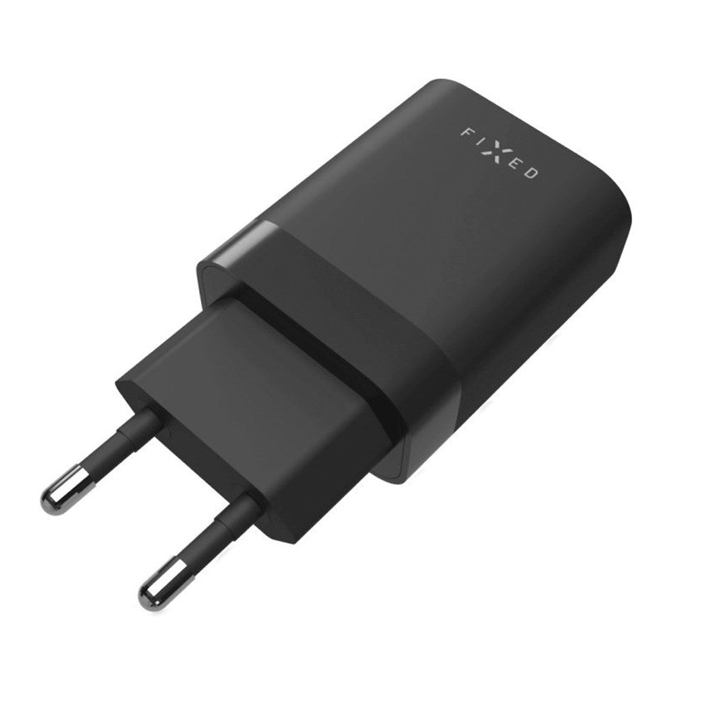 Fixed PD 35W Hurtig Vægoplader 2x USB-C - Sort