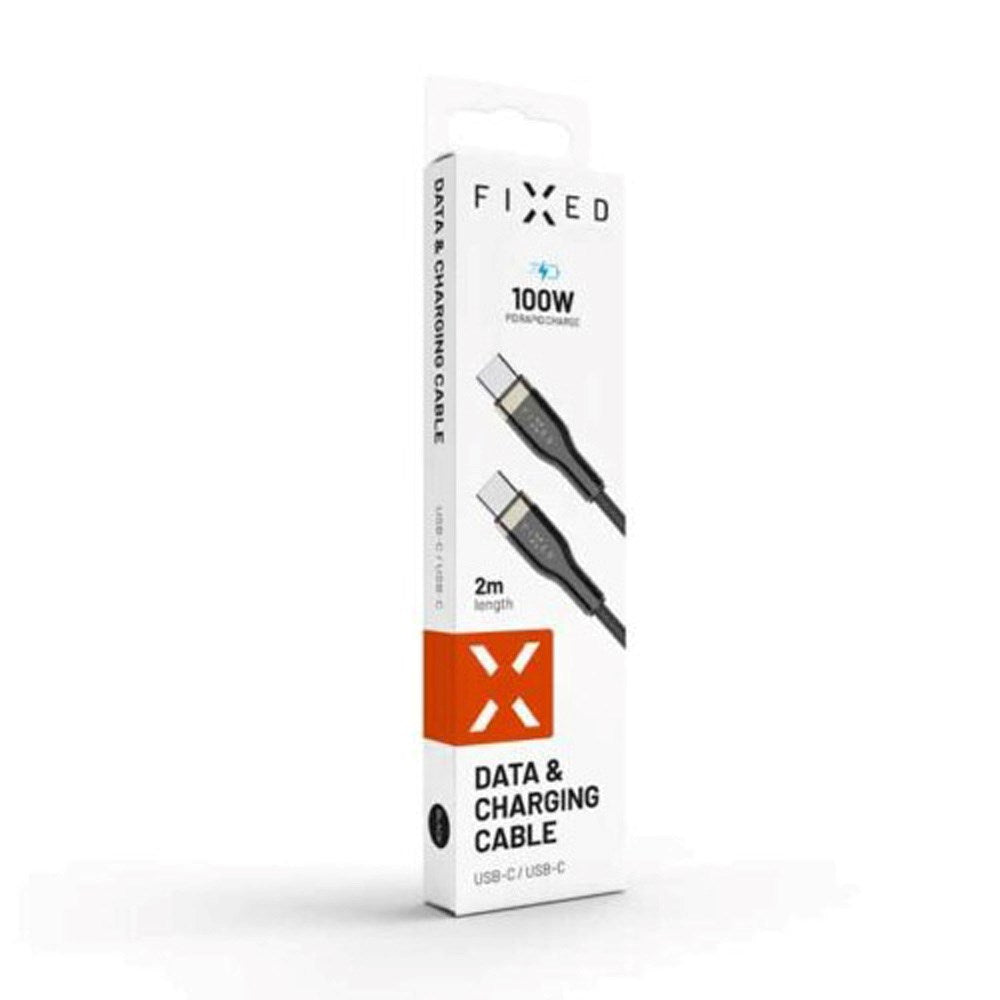 Fixed Metal USB-C til USB-C PD Kabel 100W 2m - Sort