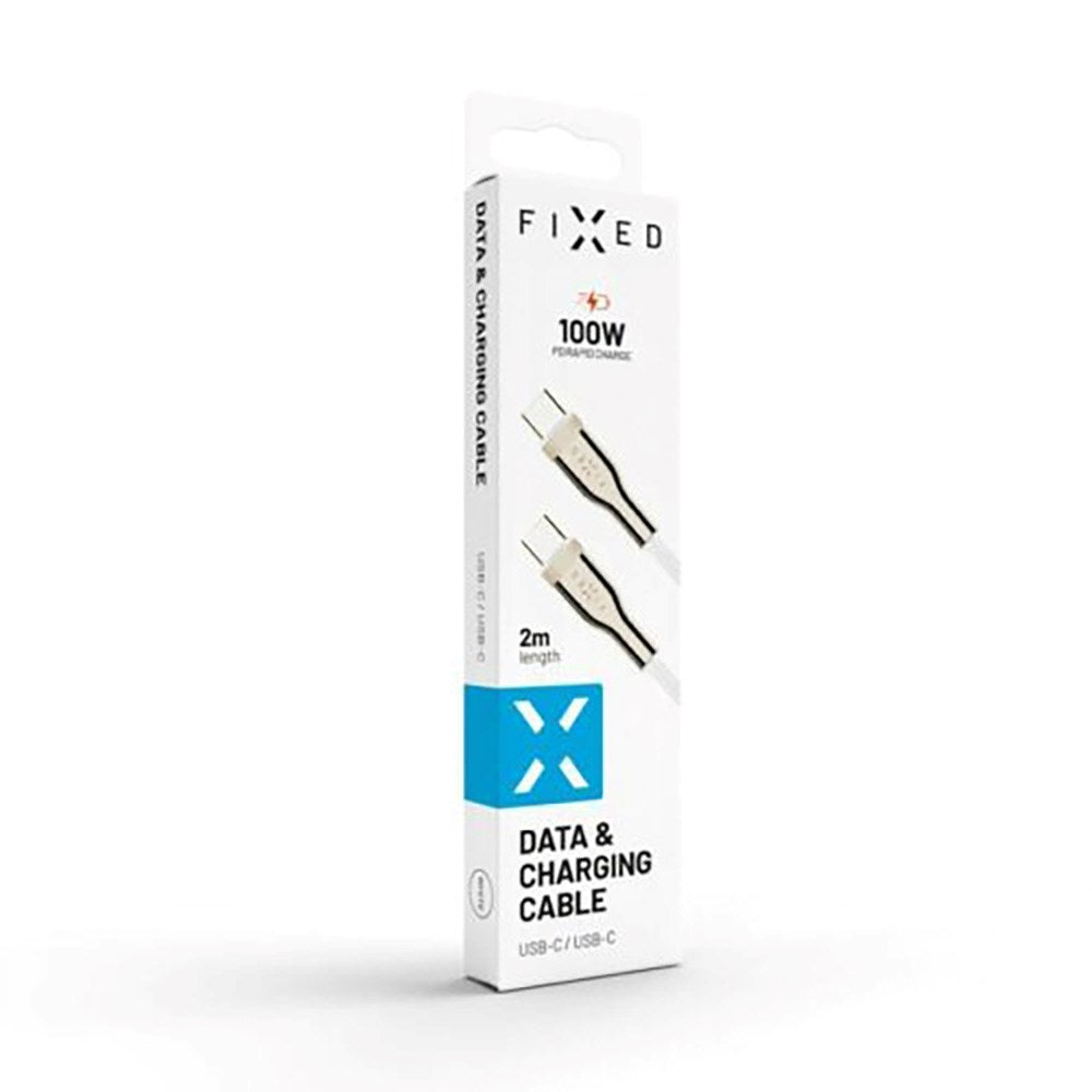 Fixed Metal USB-C til USB-C PD Kabel 100W 2m - Hvid