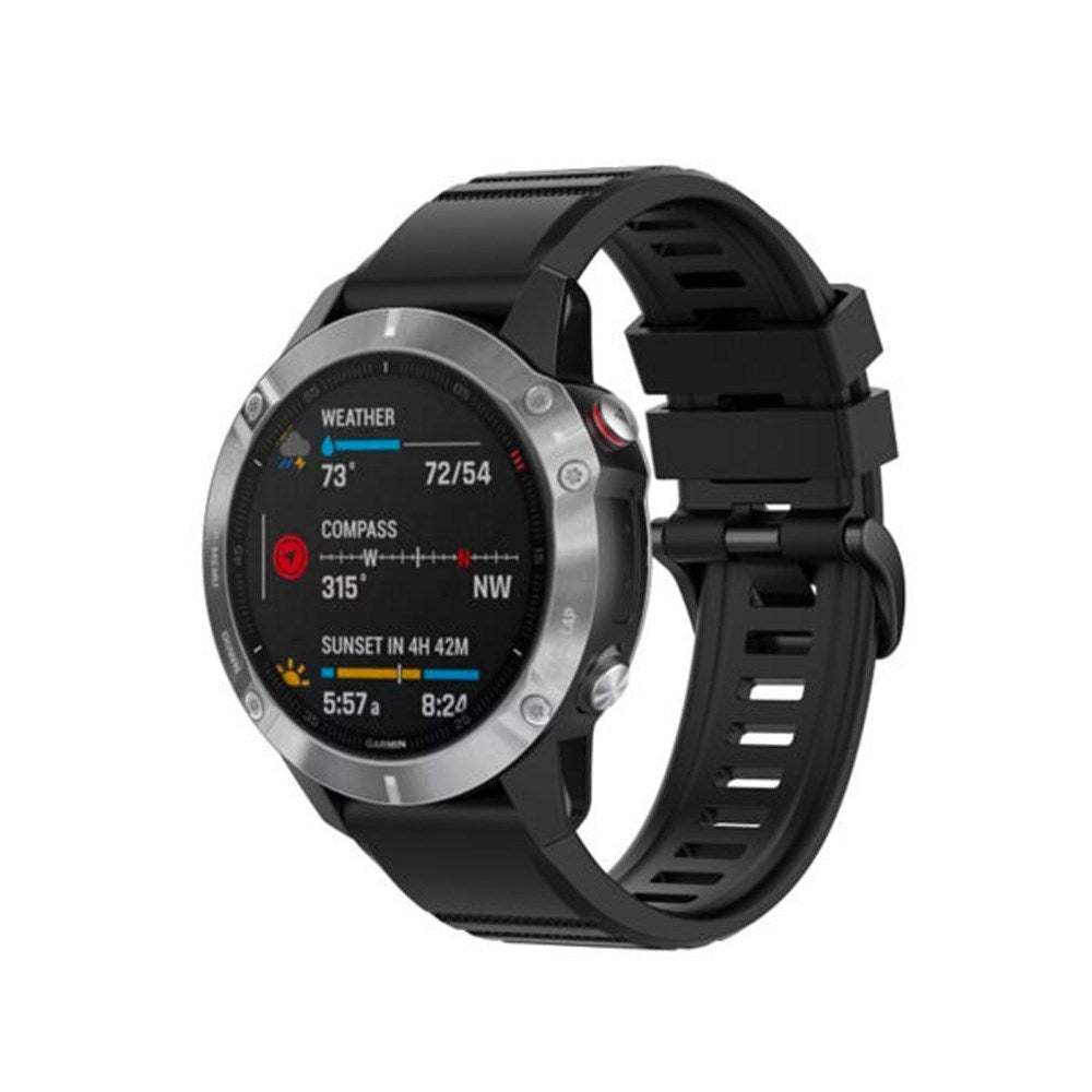 Fixed Universal QuickFit Garmin 26mm Silikone Rem - Sort