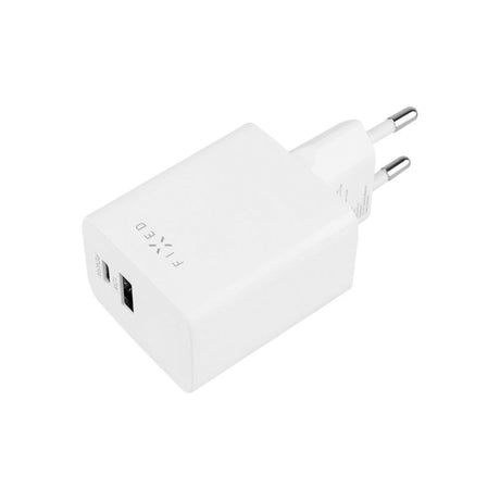 Fixed Mini Vægoplader 45W med USB-A & USB-C - Hvid