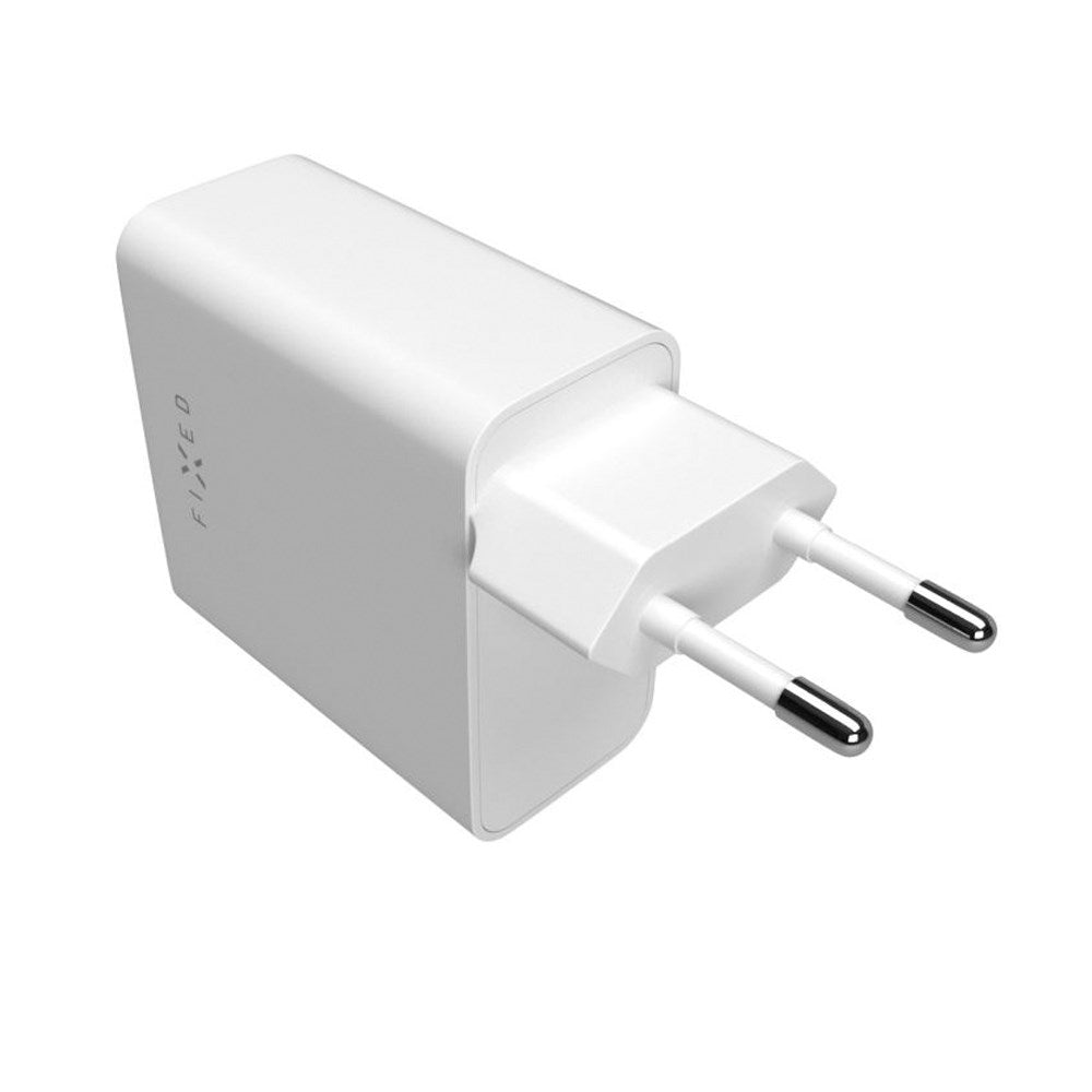 Fixed PD 65W Hurtig Vægoplader 2x USB-C - Hvid