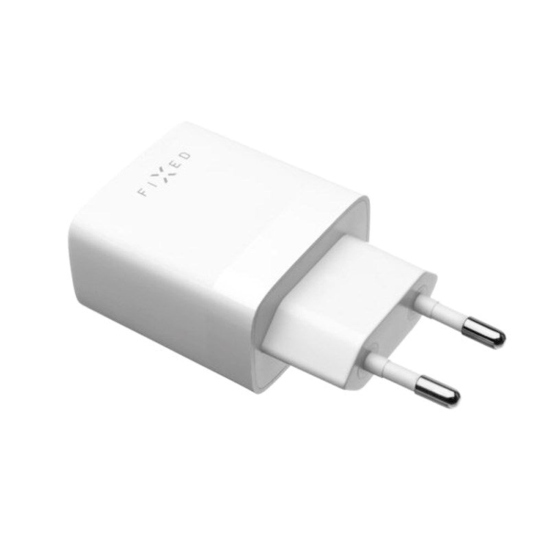 Fixed - Vægoplader m. 2x USB-A / 1x Lightning Kabel - 17W - 1m - Hvid