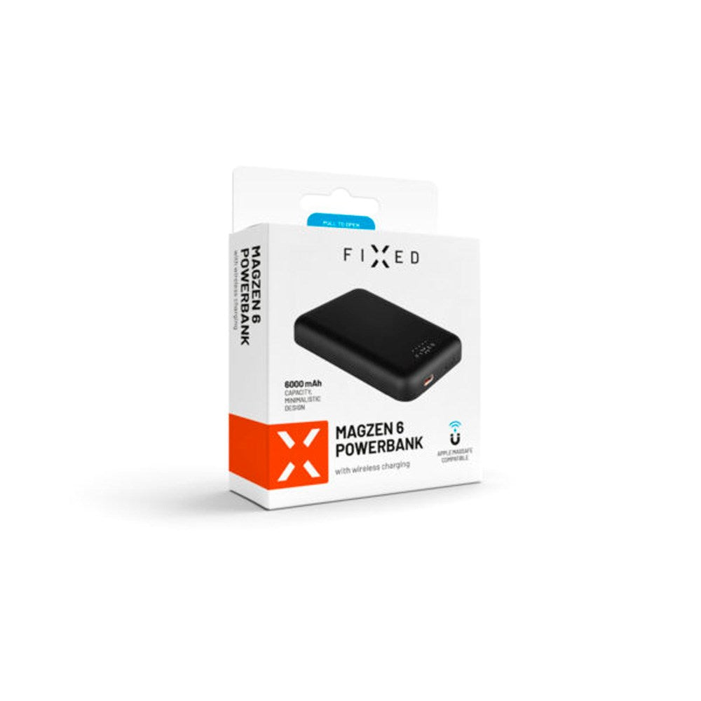 Fixed Trådløs Magnetisk 20W Power Bank 6.000 mAh - Sort