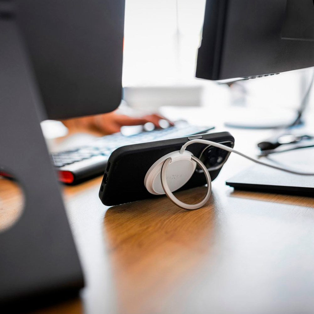 Fixed MagPad 15W Magnetisk Trådløs Oplader - MagSafe Kompatibel - Hvid