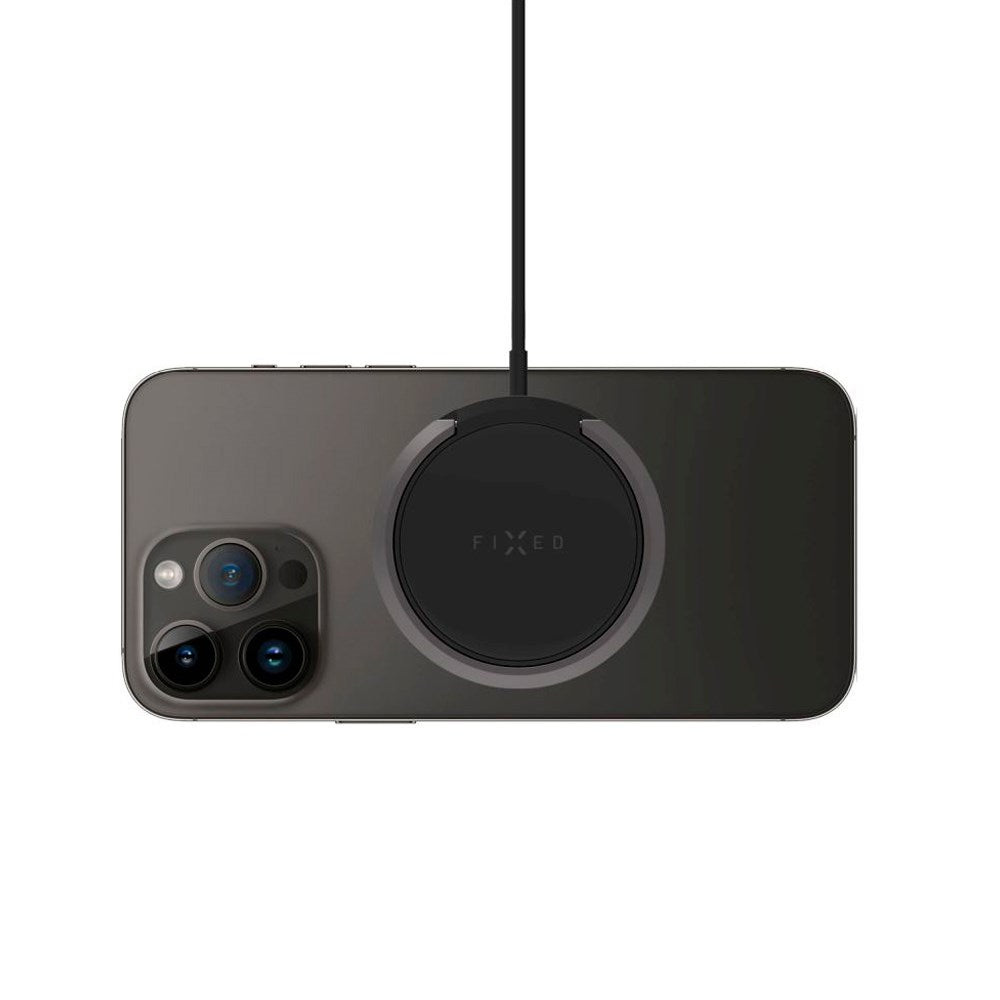 Fixed MagPad 15W Magnetisk Trådløs Oplader - MagSafe Kompatibel - Sort