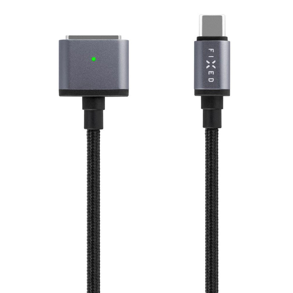 Fixed Braided 140W USB-C til MagSafe 3 Kabel - 2m - Grå