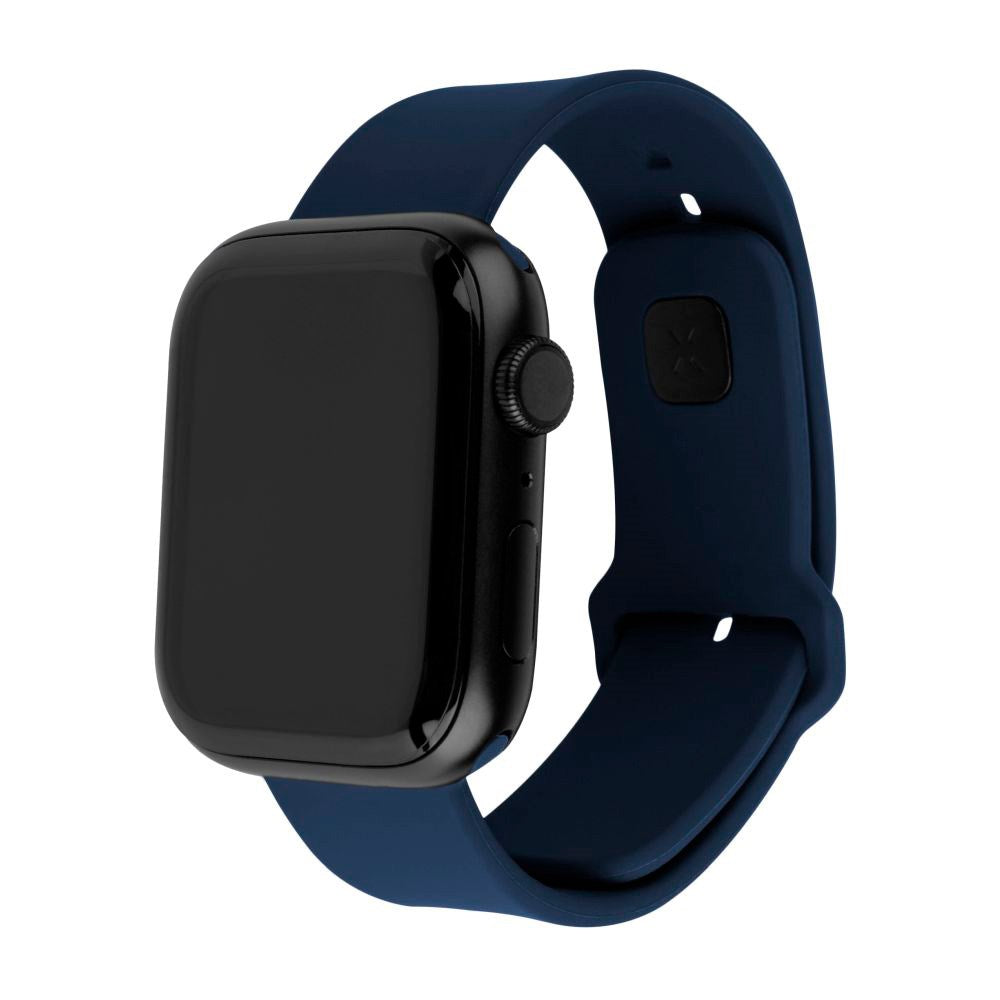 Apple Watch (42/44/SE/45/46/49mm) Fixed Sporty Silikone Rem Sæt - 2 Længder - Blå