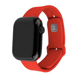 Apple Watch (42/44/SE/45/46/49mm) Fixed Sporty Silikone Rem Sæt - 2 Længder - Rød