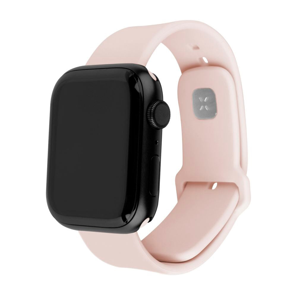 Apple Watch (42/44/SE/45/46/49mm) Fixed Sporty Silikone Rem Sæt - 2 Længder - Lyserød