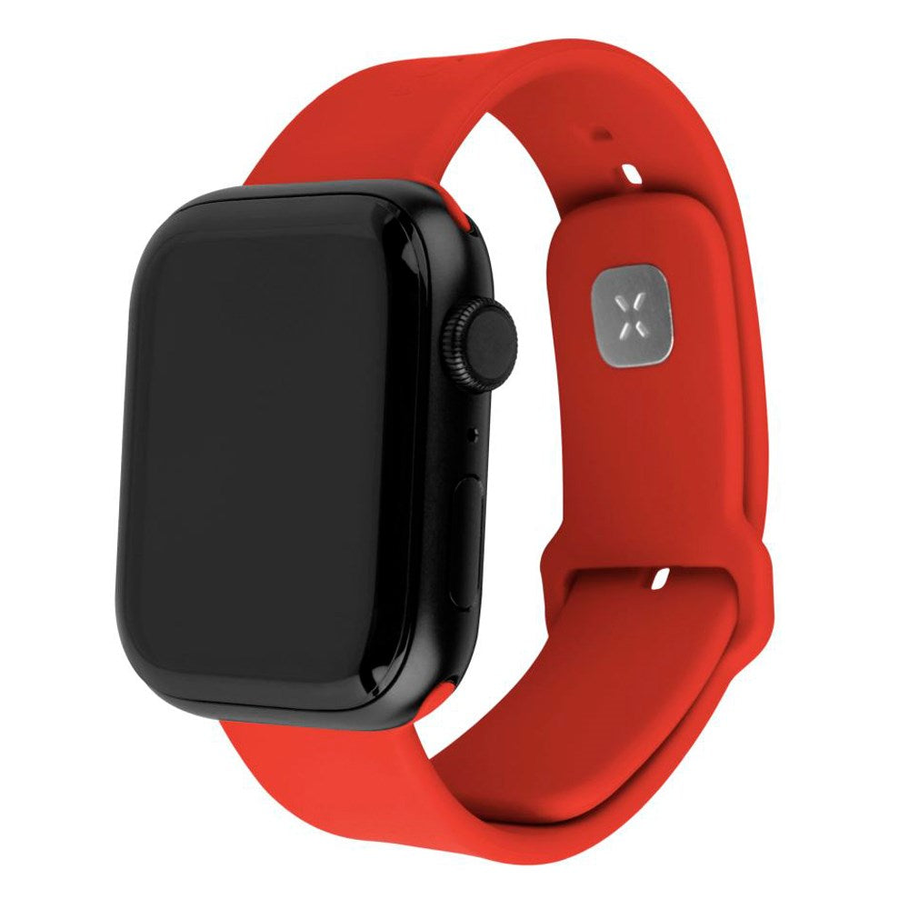 Apple Watch (38/40/SE/41/42mm) Fixed Sporty Silikone Rem Sæt - 2 Længder - Rød