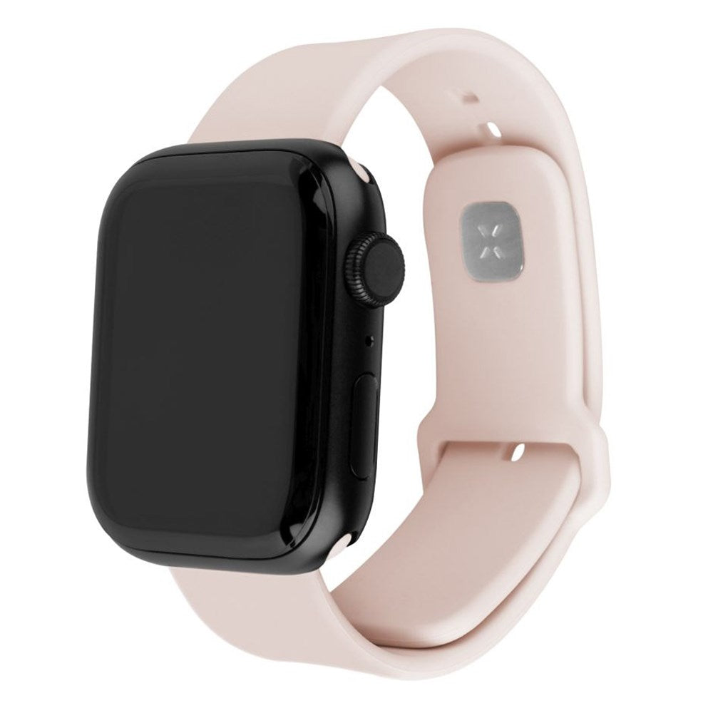 Apple Watch (38/40/SE/41/42mm) Fixed Sporty Silikone Rem Sæt - 2 Længder - Lyserød