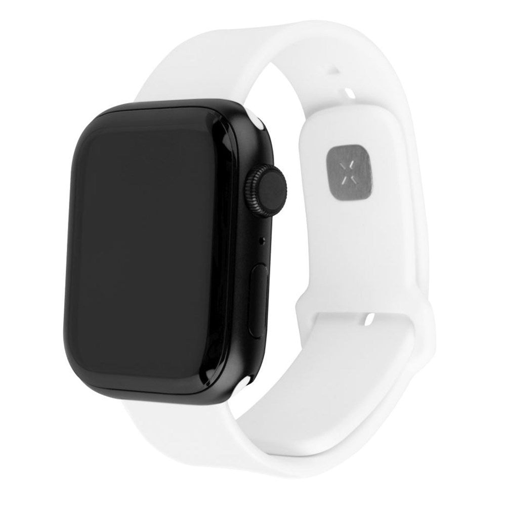 Apple Watch (38/40/SE/41/42mm) Fixed Sporty Silikone Rem Sæt - 2 Længder - Hvid