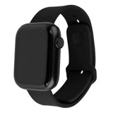 Apple Watch (42/44/SE/45/46/49mm) Fixed Wide Sporty Silikone Rem Sæt - 2 Længder - Sort