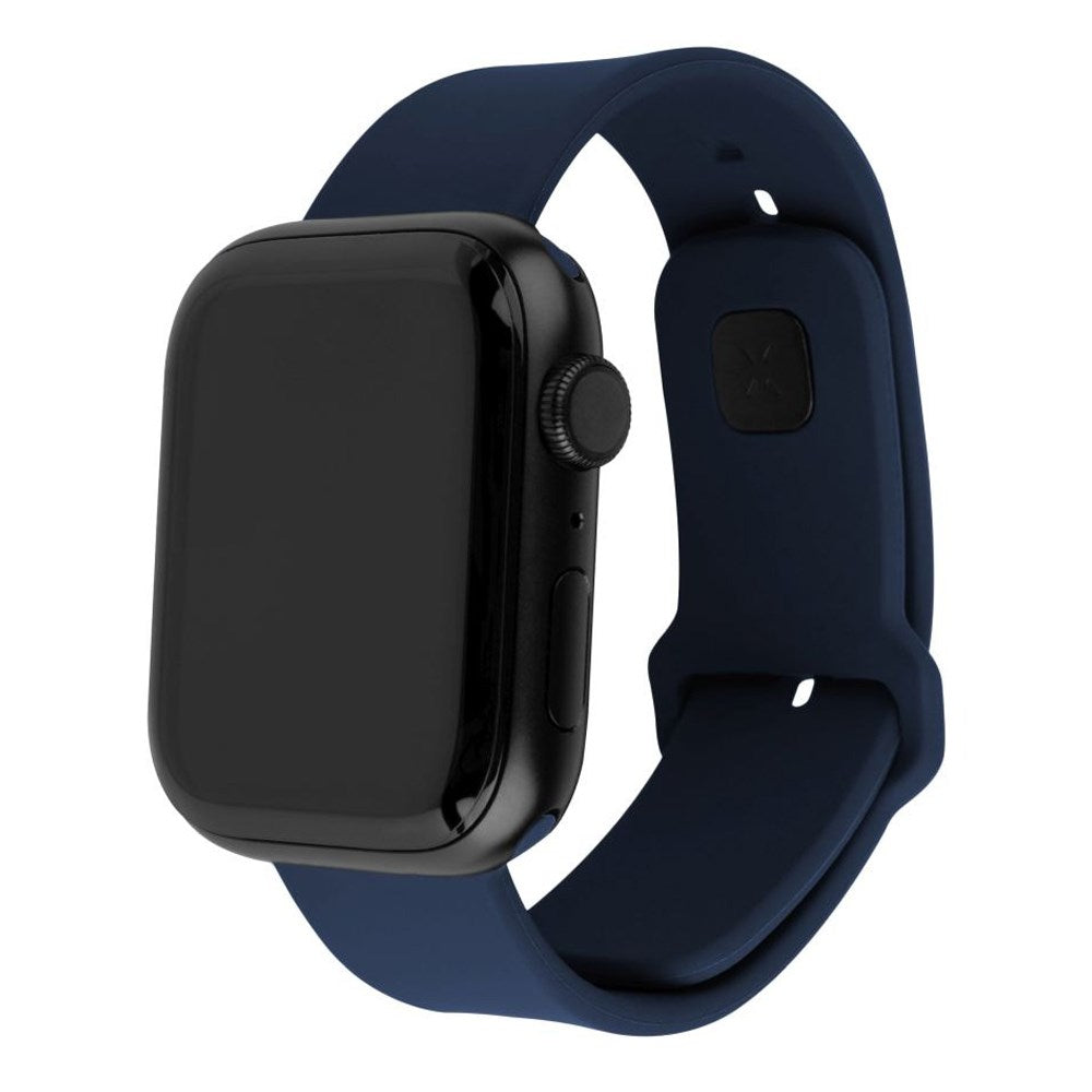 Apple Watch (42/44/SE/45/46/49mm) Fixed Wide Sporty Silikone Rem Sæt - 2 Længder - Blå