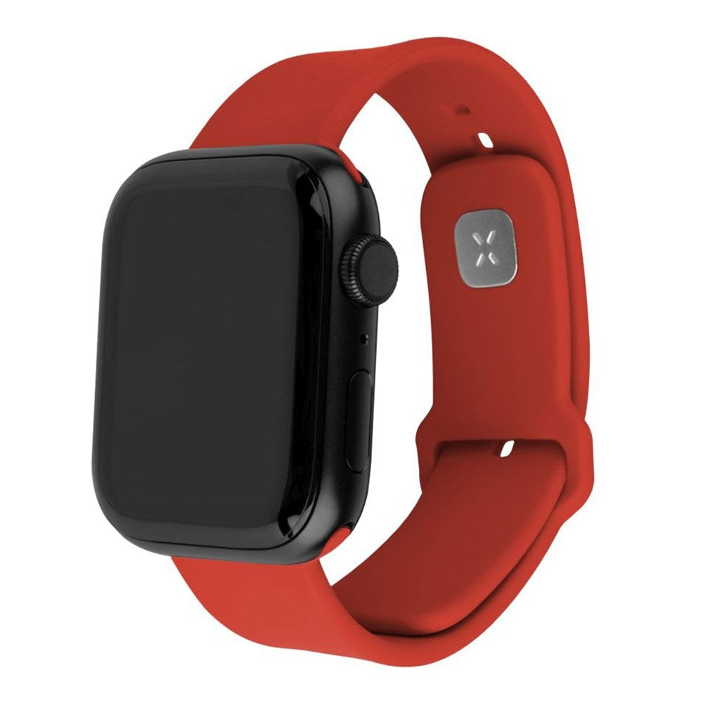 Apple Watch (42/44/SE/45/46/49mm) Fixed Wide Sporty Silikone Rem Sæt - 2 Længder - Rød