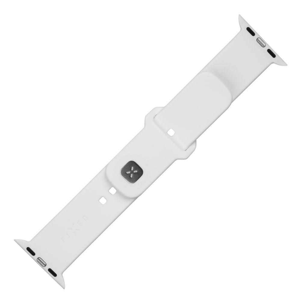 Apple Watch (42/44/SE/45/46/49mm) Fixed Wide Sporty Silikone Rem Sæt - 2 Længder - Hvid