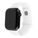 Apple Watch (42/44/SE/45/46/49mm) Fixed Wide Sporty Silikone Rem Sæt - 2 Længder - Hvid