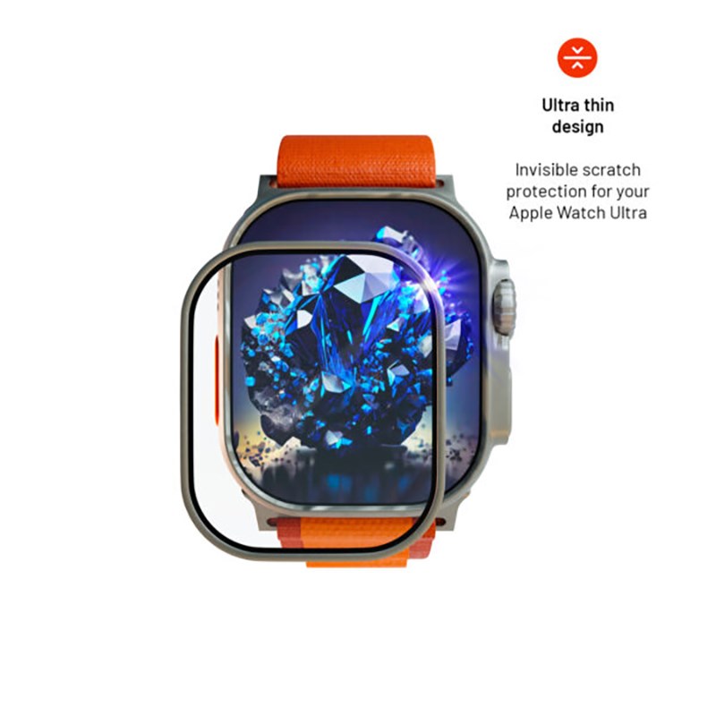 Apple Watch Ultra 3/2/1 (49mm) Fixed Safir Beskyttelsesglas m. Metalramme - Gennemsigtig