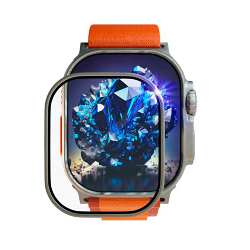 Apple Watch Ultra 3/2/1 (49mm) Fixed Safir Beskyttelsesglas m. Metalramme - Gennemsigtig