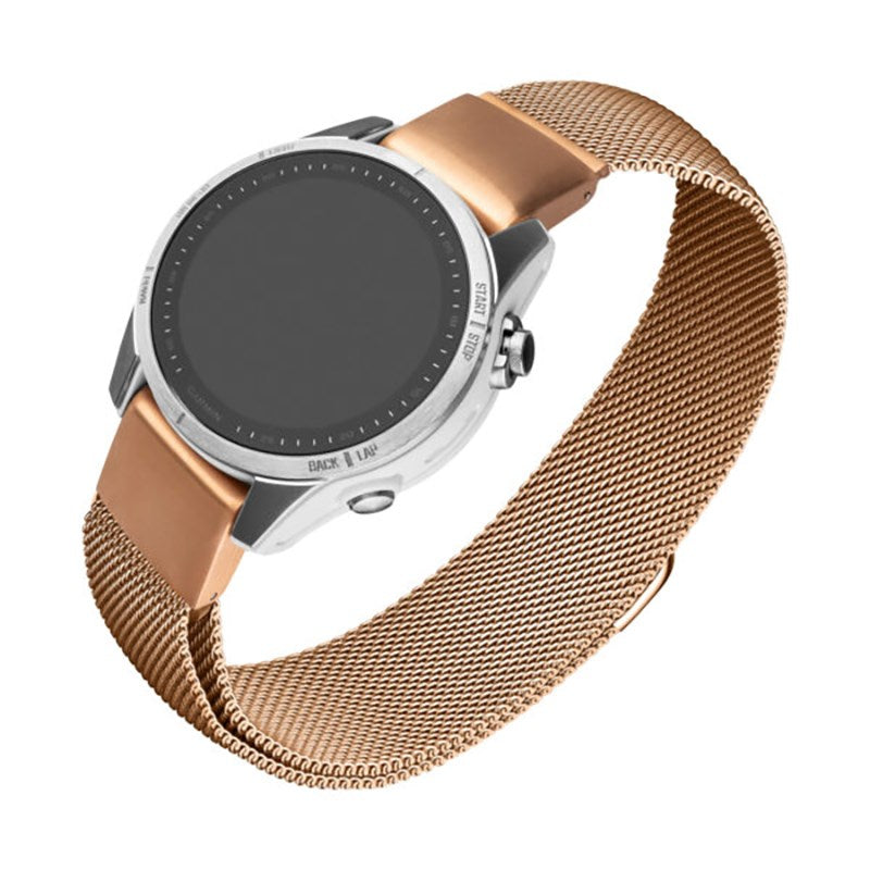 Fixed Universal QuickFit Garmin 20mm Mesh Metal Rem - Rose Gold