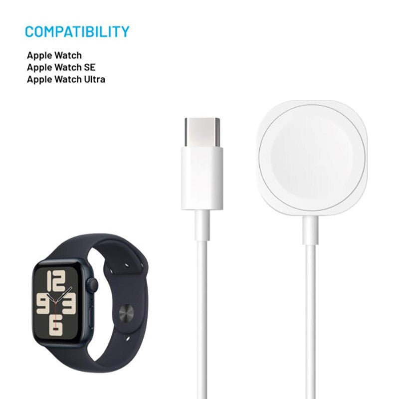 Fixed Apple Watch 2.5W Trådløs Oplader m. USB-C - 1m - Hvid