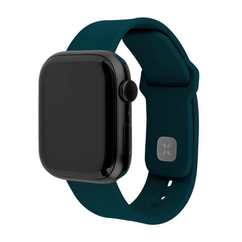 Fixed - Apple Watch (42 / 44 / SE / 45 / 46 / 49mm) Sporty Silikone Rem Sæt - Mørkegrøn