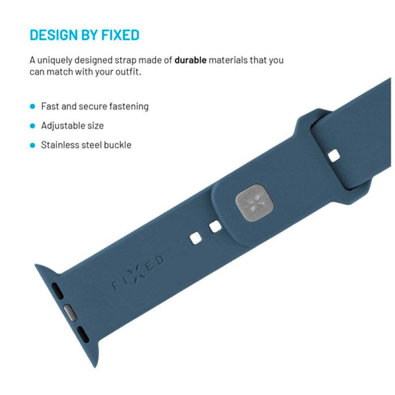 Fixed - Apple Watch (38 / 40 / SE / 41 / 42mm) Sporty Silikone Rem Sæt - Lyseblå