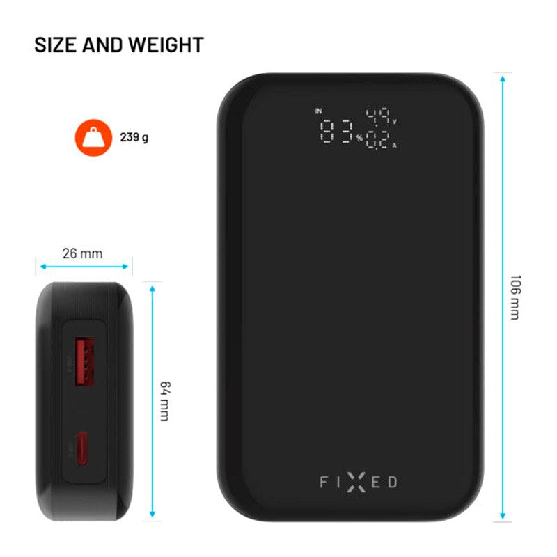Fixed Zen - 30W PowerBank 10.000 mAh - Sort