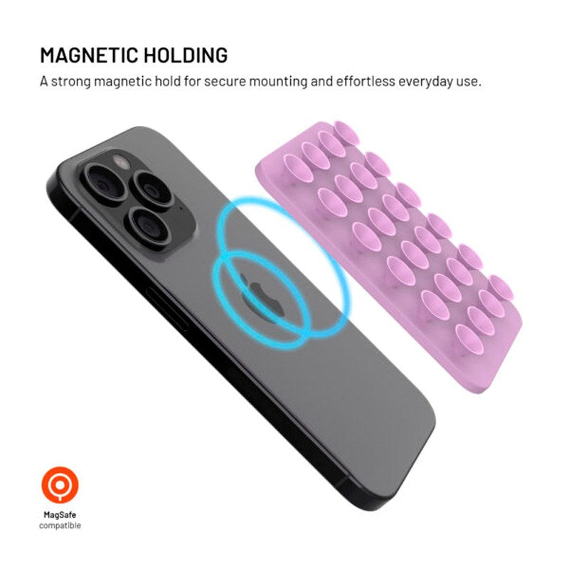 Fixed MagMate - Silikone Sugekop Mobilholder - MagSafe Kompatibel - Lyserød