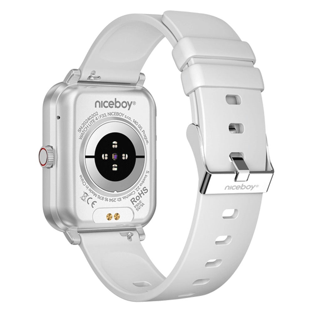 Niceboy WATCH Lite 4 Smartwatch m. Sundhedsovervågning & Sportsfunktioner - Silver