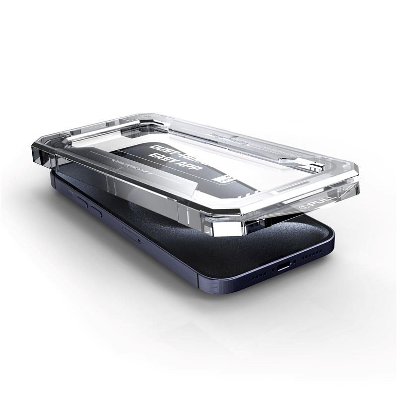 iPhone 15 - Mobile Origin Skærmbeskyttelsesglas m. Applikator - Gennemsigtig / Sort Kant