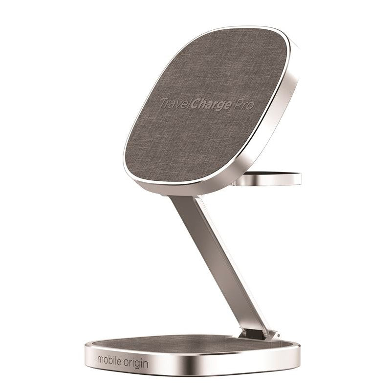 Mobile Origin TravelCharge Pro - MagSafe Kompatibel - Magnetisk Trådløs Oplader - Sølv